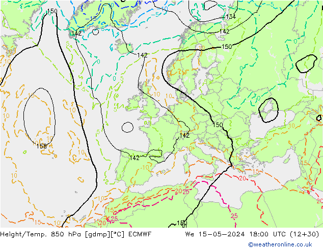 Z500/Rain (+SLP)/Z850 ECMWF We 15.05.2024 18 UTC