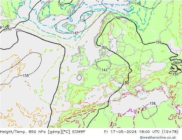 Z500/Rain (+SLP)/Z850 ECMWF ven 17.05.2024 18 UTC