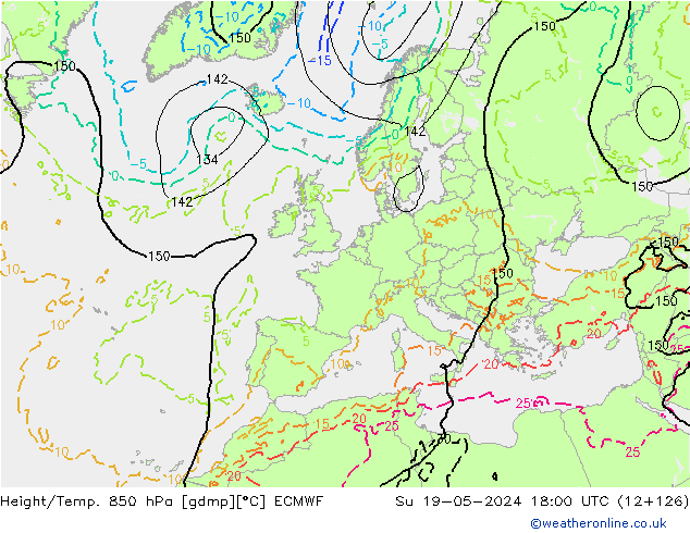 Z500/Regen(+SLP)/Z850 ECMWF zo 19.05.2024 18 UTC