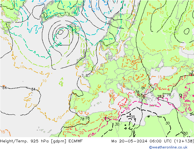 Height/Temp. 925 hPa ECMWF Seg 20.05.2024 06 UTC