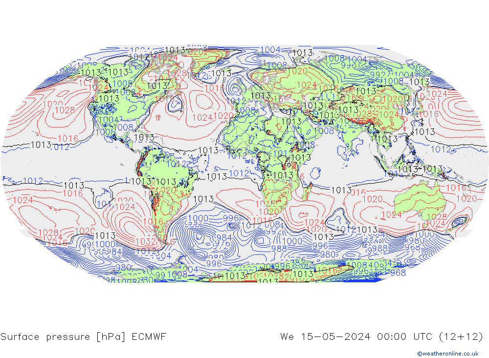приземное давление ECMWF ср 15.05.2024 00 UTC