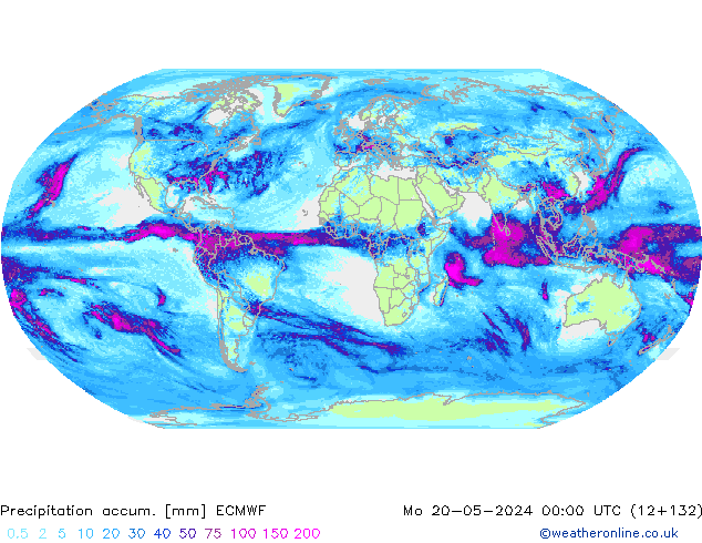 Toplam Yağış ECMWF Pzt 20.05.2024 00 UTC
