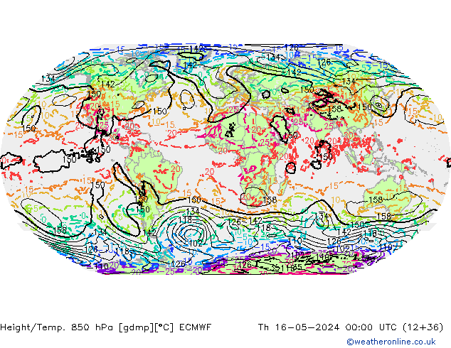 Height/Temp. 850 hPa ECMWF Th 16.05.2024 00 UTC