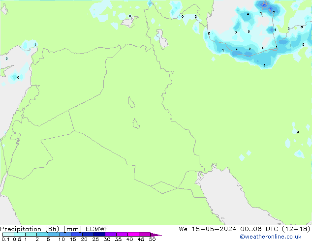 Precipitation (6h) ECMWF We 15.05.2024 06 UTC