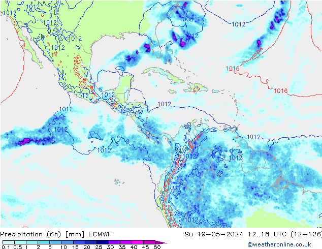 Z500/Rain (+SLP)/Z850 ECMWF Вс 19.05.2024 18 UTC