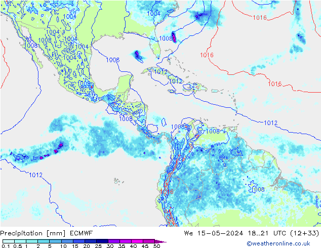 precipitação ECMWF Qua 15.05.2024 21 UTC