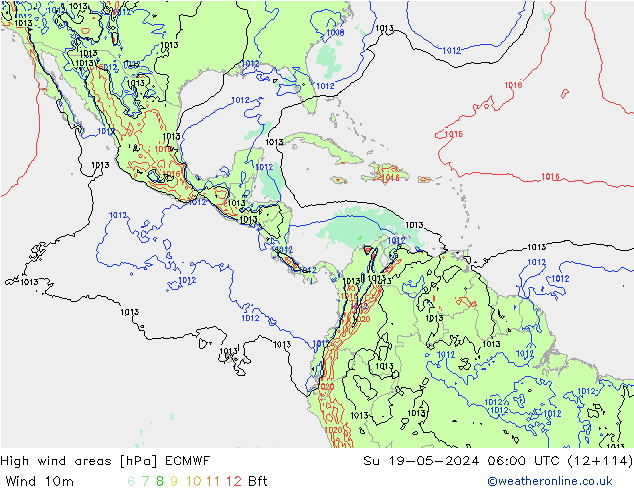 High wind areas ECMWF dom 19.05.2024 06 UTC
