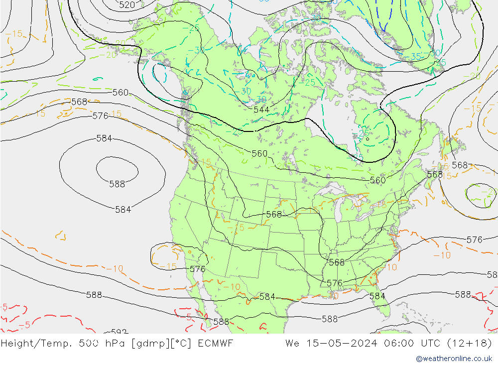 Z500/Regen(+SLP)/Z850 ECMWF wo 15.05.2024 06 UTC