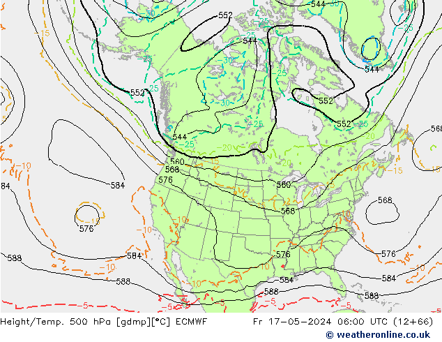 Z500/Rain (+SLP)/Z850 ECMWF Fr 17.05.2024 06 UTC