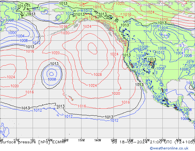 Luchtdruk (Grond) ECMWF za 18.05.2024 21 UTC