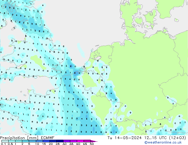 降水 ECMWF 星期二 14.05.2024 15 UTC