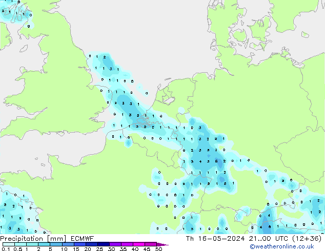 Precipitation ECMWF Th 16.05.2024 00 UTC