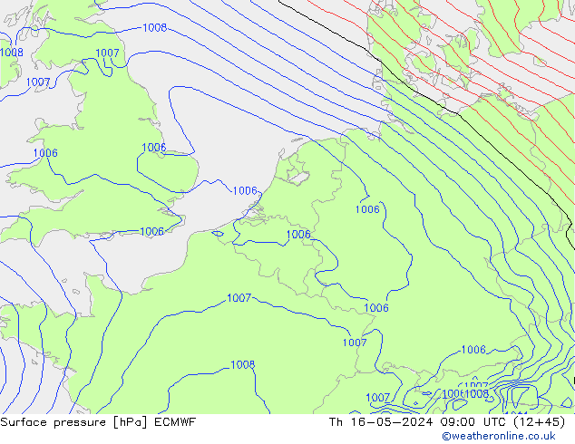 Bodendruck ECMWF Do 16.05.2024 09 UTC