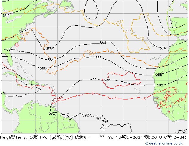 Z500/Yağmur (+YB)/Z850 ECMWF Cts 18.05.2024 00 UTC