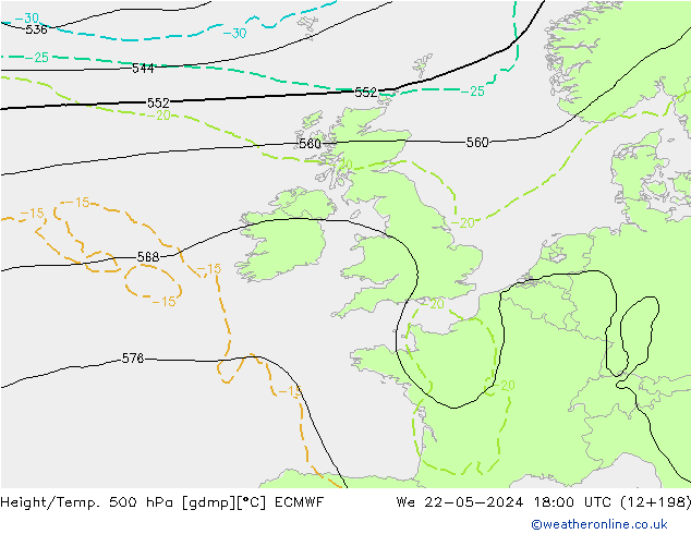 Z500/Rain (+SLP)/Z850 ECMWF ��� 22.05.2024 18 UTC