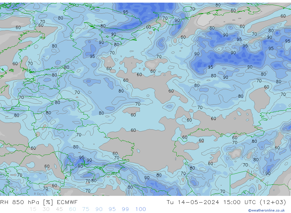 RH 850 hPa ECMWF mar 14.05.2024 15 UTC