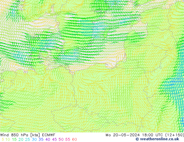 Wind 850 hPa ECMWF ma 20.05.2024 18 UTC