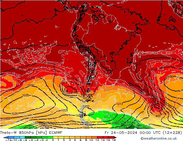 Theta-W 850hPa ECMWF Fr 24.05.2024 00 UTC