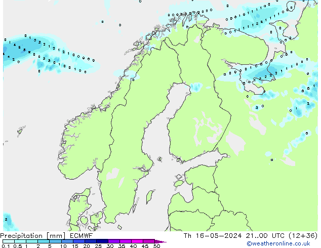 precipitação ECMWF Qui 16.05.2024 00 UTC