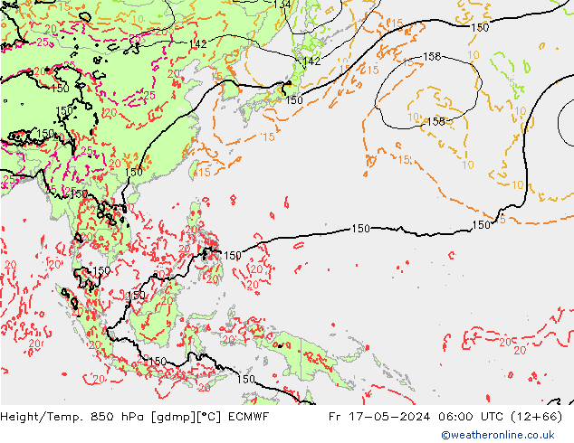 Height/Temp. 850 hPa ECMWF Fr 17.05.2024 06 UTC