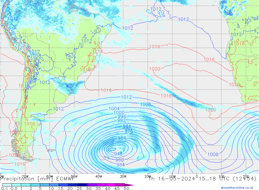 Neerslag ECMWF do 16.05.2024 18 UTC