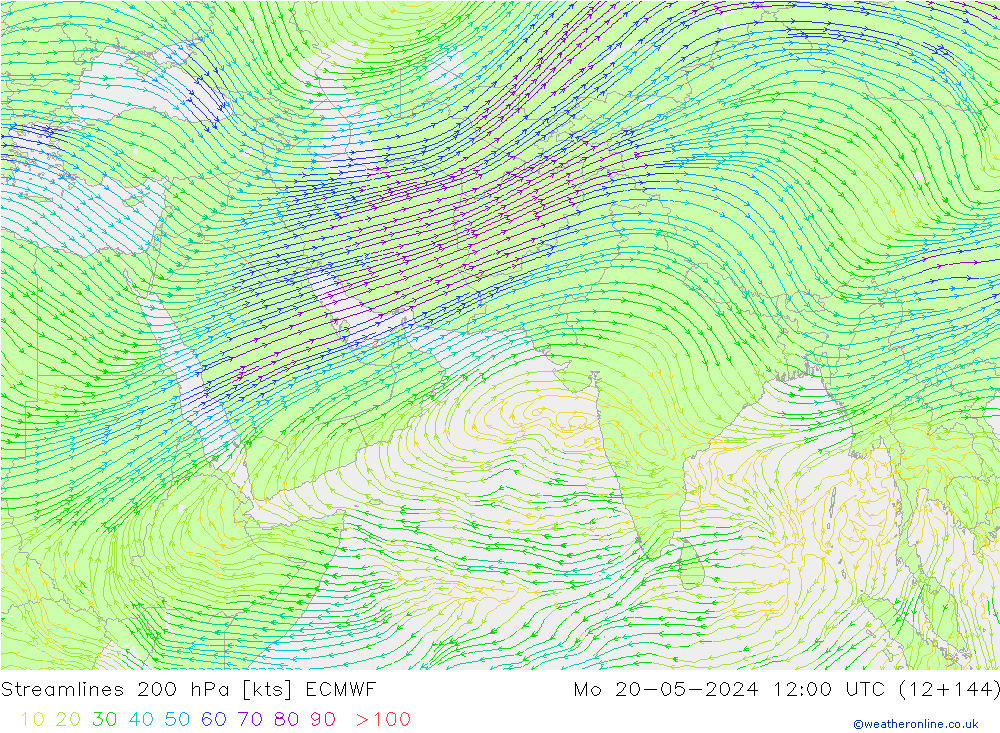 Stroomlijn 200 hPa ECMWF ma 20.05.2024 12 UTC