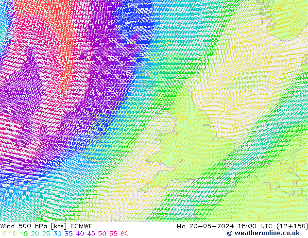 Wind 500 hPa ECMWF ma 20.05.2024 18 UTC