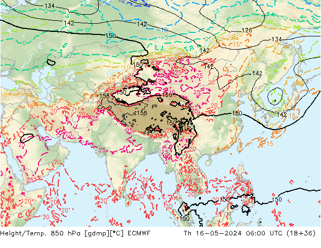 Z500/Rain (+SLP)/Z850 ECMWF Th 16.05.2024 06 UTC