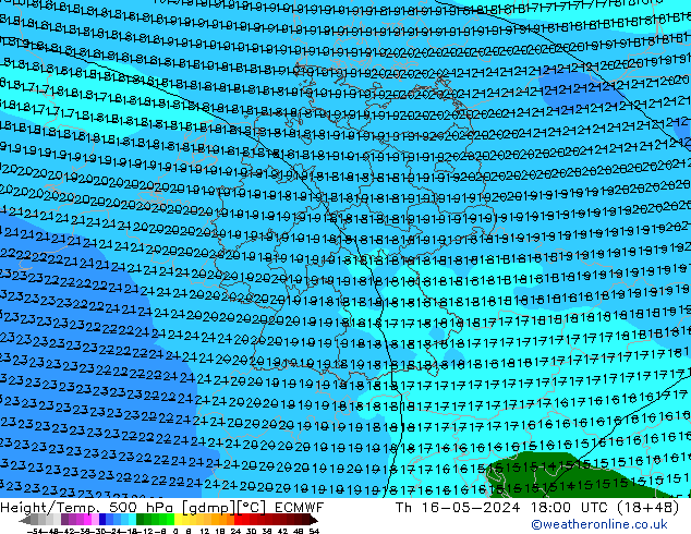 Height/Temp. 500 hPa ECMWF  16.05.2024 18 UTC