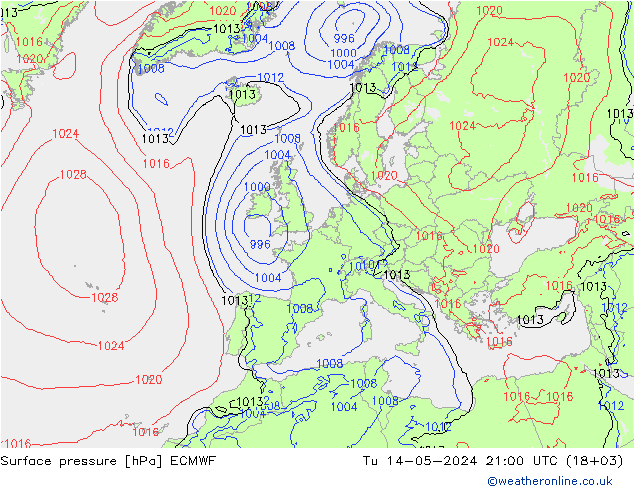 Luchtdruk (Grond) ECMWF di 14.05.2024 21 UTC