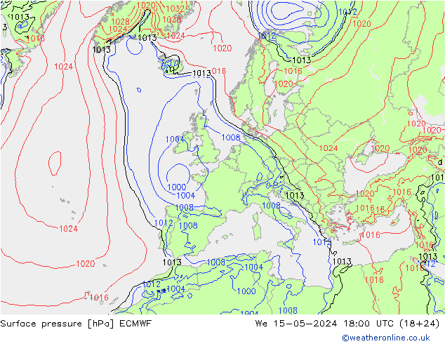 приземное давление ECMWF ср 15.05.2024 18 UTC