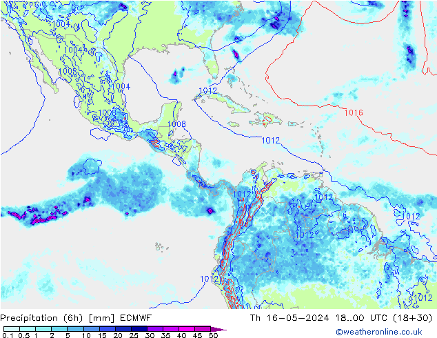 Z500/Rain (+SLP)/Z850 ECMWF Th 16.05.2024 00 UTC