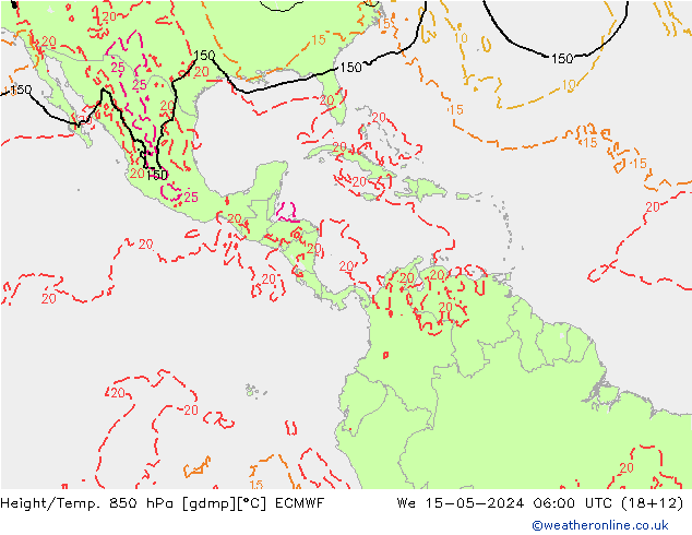 Z500/Rain (+SLP)/Z850 ECMWF St 15.05.2024 06 UTC