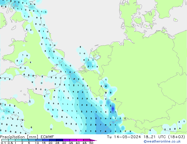 Precipitación ECMWF mar 14.05.2024 21 UTC