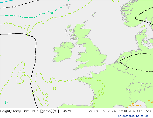 Z500/Rain (+SLP)/Z850 ECMWF sab 18.05.2024 00 UTC