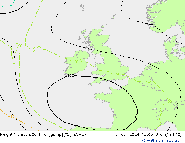 Z500/Rain (+SLP)/Z850 ECMWF чт 16.05.2024 12 UTC
