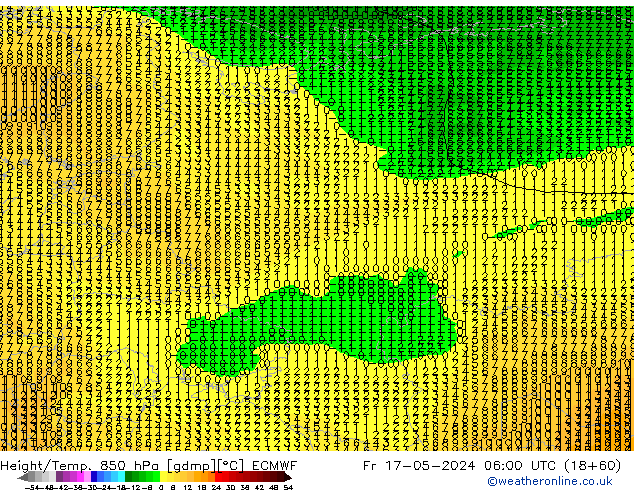 Height/Temp. 850 hPa ECMWF Pá 17.05.2024 06 UTC