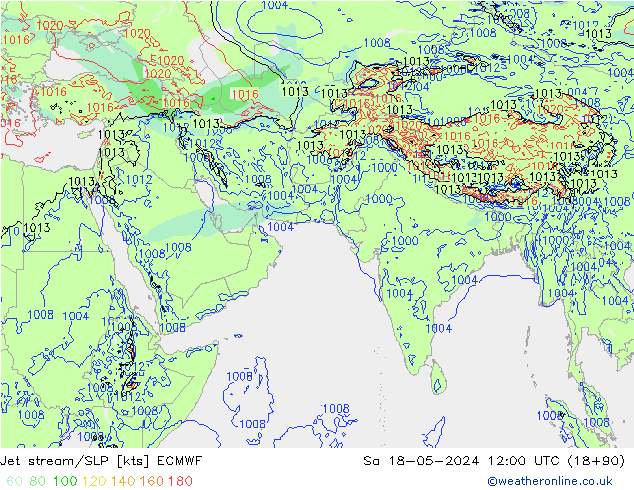 Jet Akımları/SLP ECMWF Cts 18.05.2024 12 UTC