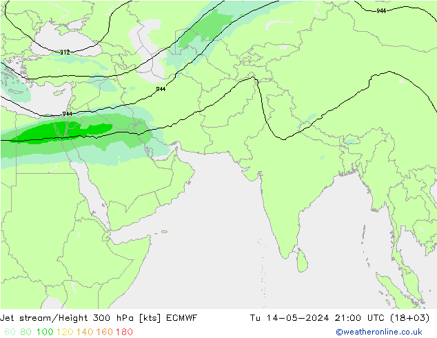 高速氣流 ECMWF 星期二 14.05.2024 21 UTC