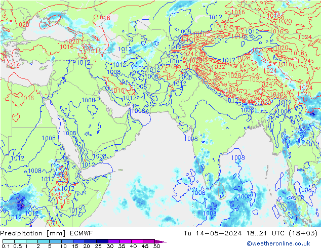 降水 ECMWF 星期二 14.05.2024 21 UTC