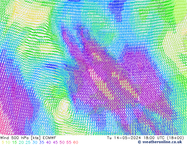 Rüzgar 500 hPa ECMWF Sa 14.05.2024 18 UTC
