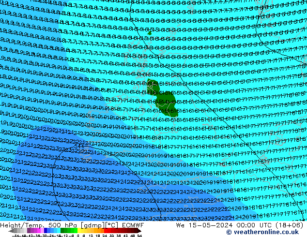 Z500/Regen(+SLP)/Z850 ECMWF wo 15.05.2024 00 UTC