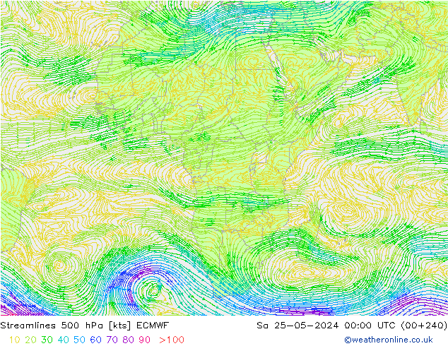 Rüzgar 500 hPa ECMWF Cts 25.05.2024 00 UTC