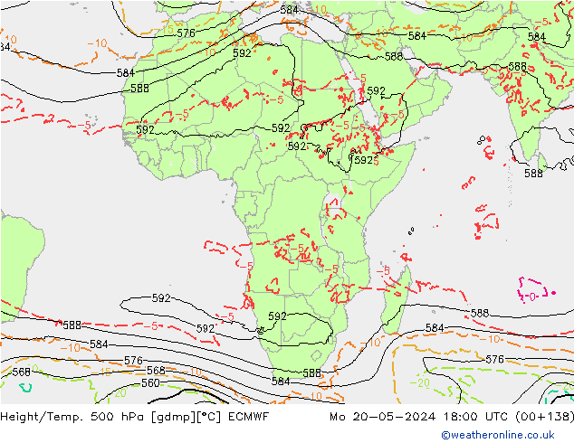 Z500/Rain (+SLP)/Z850 ECMWF Mo 20.05.2024 18 UTC