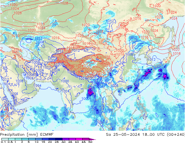 Precipitación ECMWF sáb 25.05.2024 00 UTC