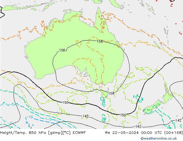 Height/Temp. 850 hPa ECMWF  22.05.2024 00 UTC