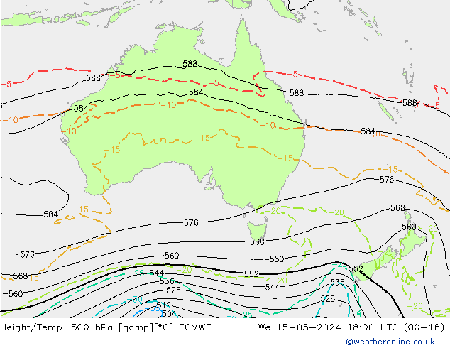 Z500/Rain (+SLP)/Z850 ECMWF mié 15.05.2024 18 UTC