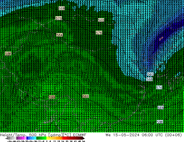 Z500/Rain (+SLP)/Z850 ECMWF 星期三 15.05.2024 06 UTC