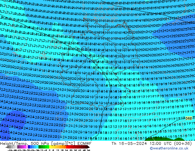 Z500/Regen(+SLP)/Z850 ECMWF do 16.05.2024 12 UTC