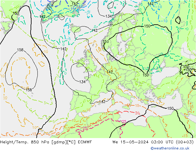 Height/Temp. 850 hPa ECMWF We 15.05.2024 03 UTC
